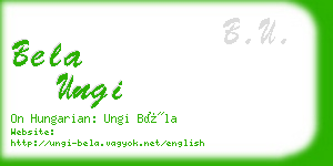 bela ungi business card